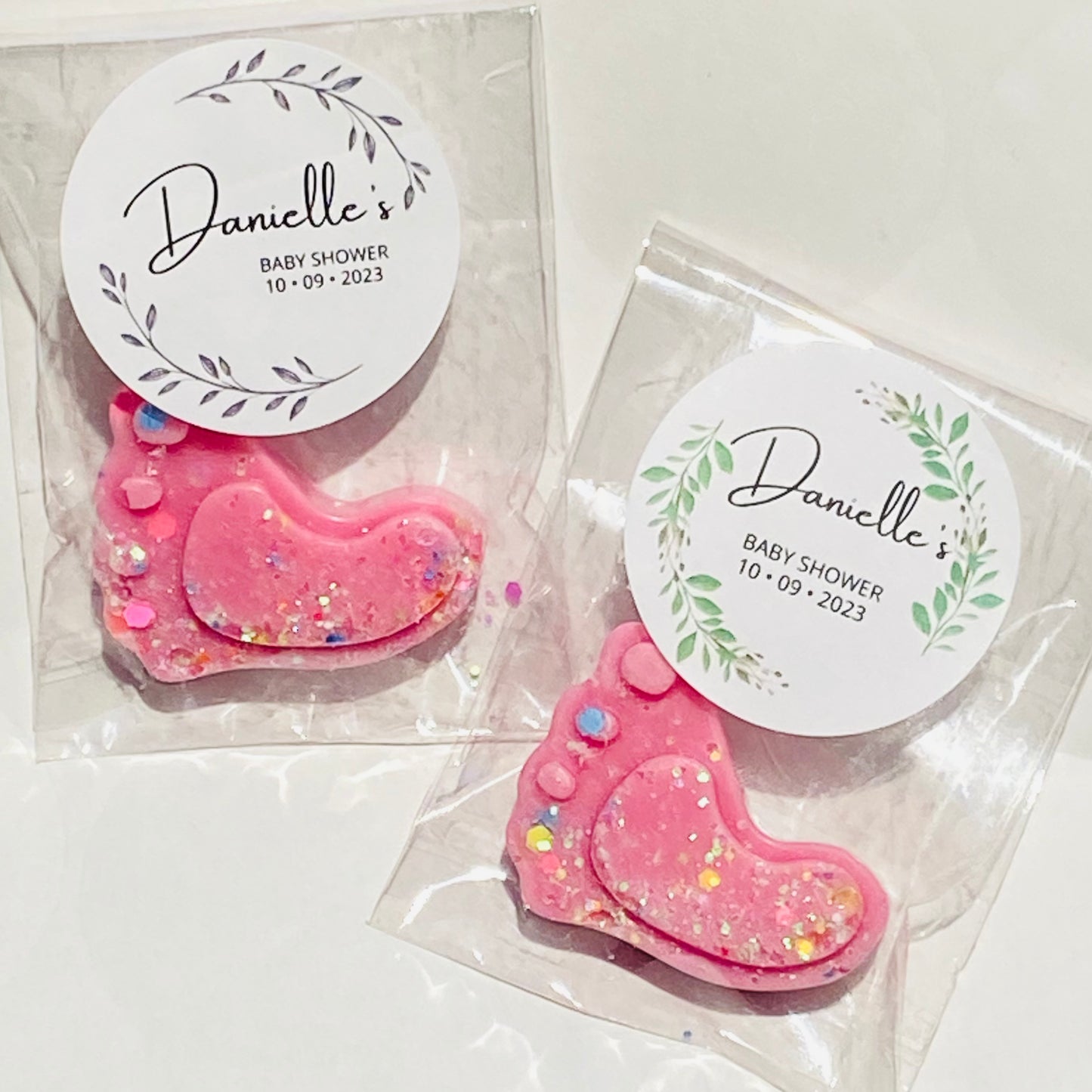 PERSONALISED BABY SHOWER FAVOURS (1X FEET IN PACK)